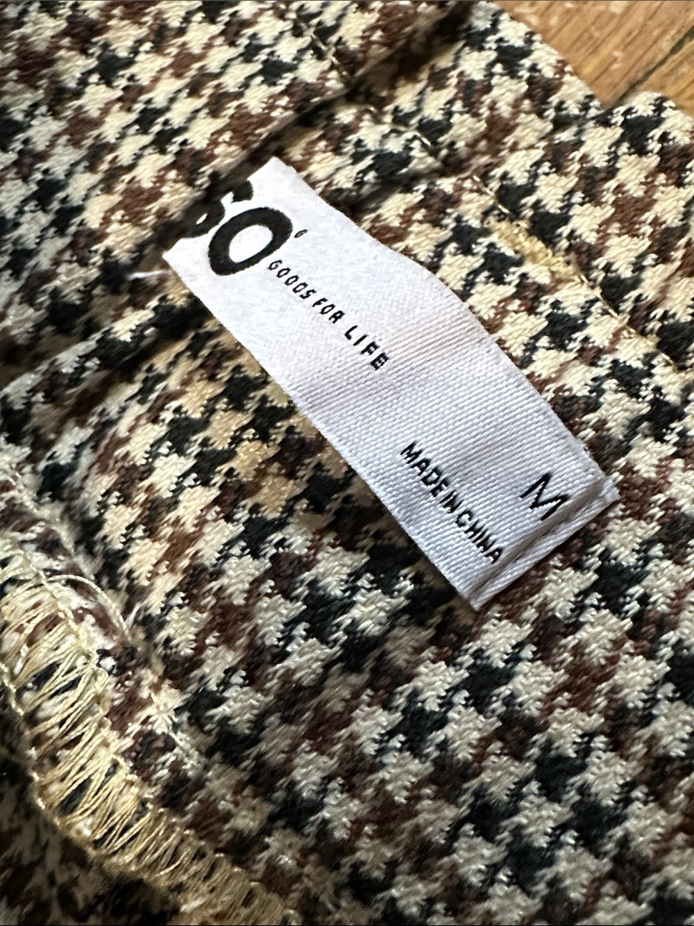 High-Waist Houndstooth Paperbag Pants, Taper Leg, Medium - Picture 2 of 6
